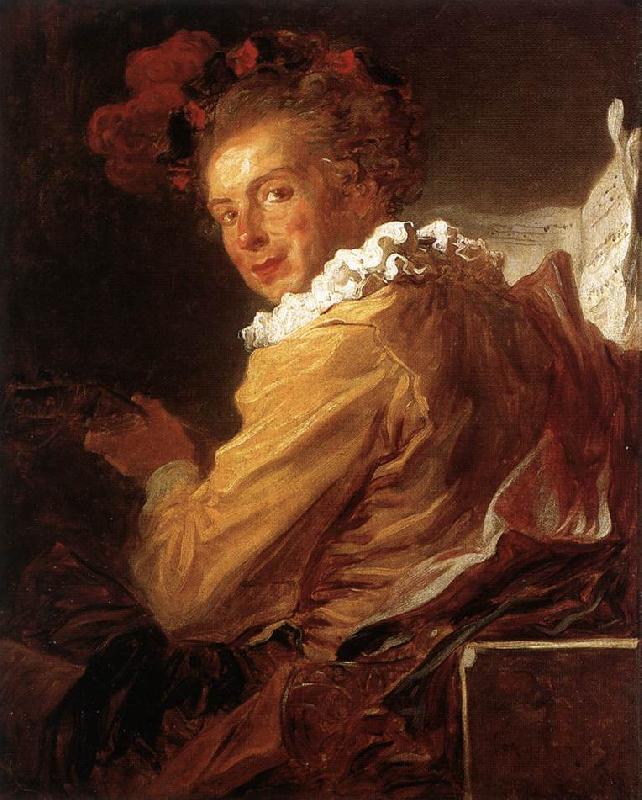 Jean Honore Fragonard Man Playing an Instrument oil painting image